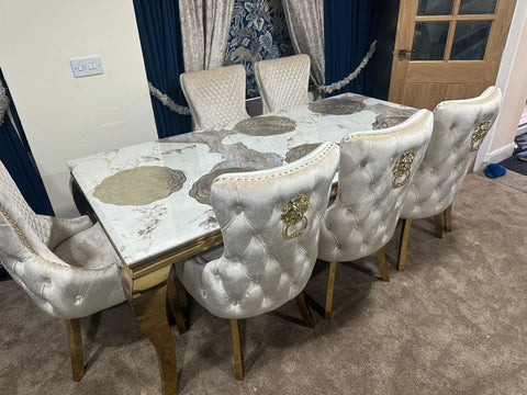 Pandora Louis Gold With Victoria Cream Gold LK Chairs