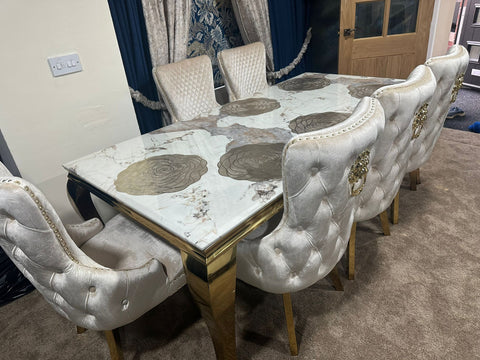 Pandora Louis Gold With Victoria Cream Gold LK Chairs