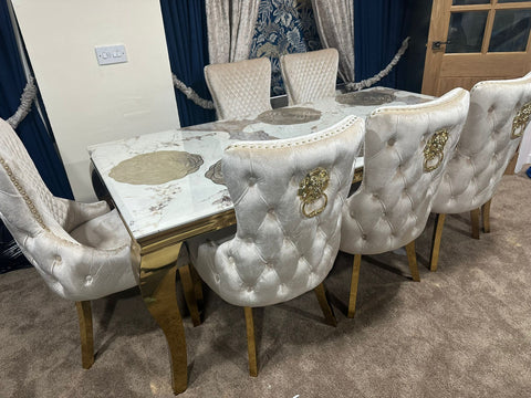 Pandora Louis Gold With Victoria Cream Gold LK Chairs