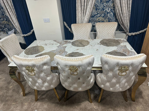 Pandora Louis Gold With Victoria Cream Gold LK Chairs