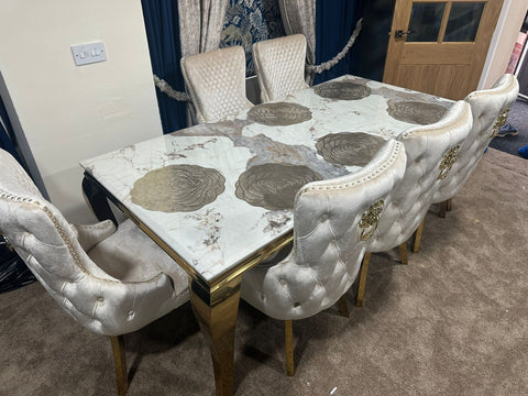 Pandora Louis Gold With Victoria Cream Gold LK Chairs