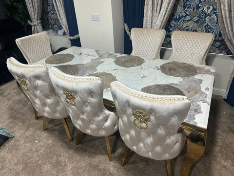 Pandora Louis Gold With Victoria Cream Gold LK Chairs