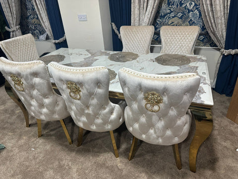 Pandora Louis Gold With Victoria Cream Gold LK Chairs