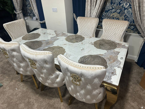 Pandora Louis Gold With Victoria Cream Gold LK Chairs