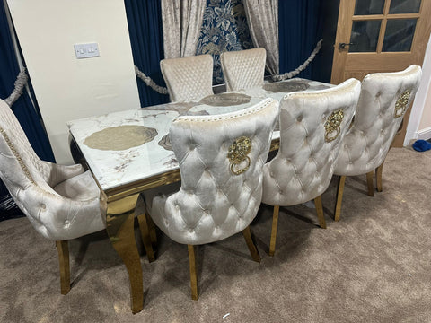 Pandora Louis Gold With Victoria Cream Gold LK Chairs