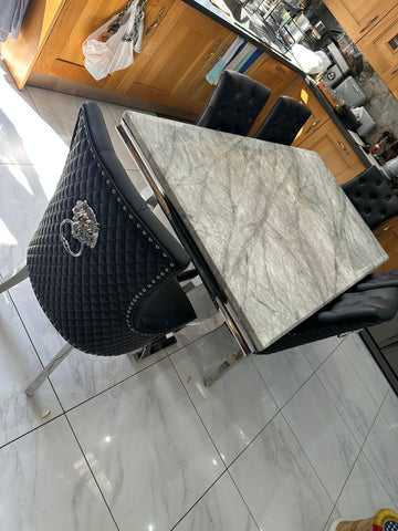 Grey Ariana With Black Majestic LK Leather Chairs