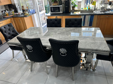 Grey Ariana With Black Majestic LK Leather Chairs