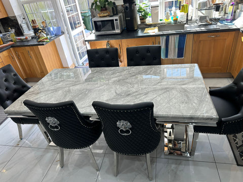 Grey Ariana With Black Majestic LK Leather Chairs