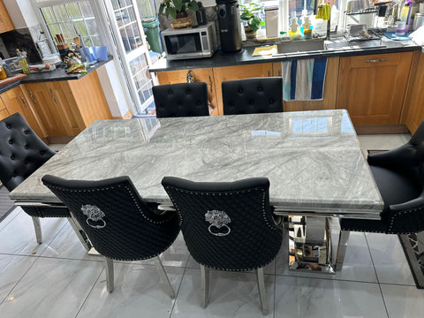 Grey Ariana With Black Majestic LK Leather Chairs