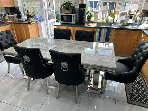 Grey Ariana With Black Majestic LK Leather Chairs