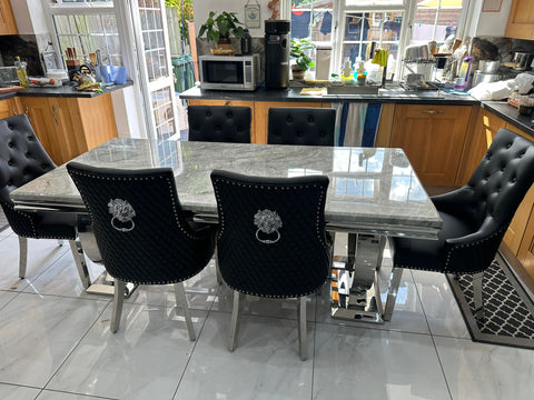 Grey Ariana With Black Majestic LK Leather Chairs