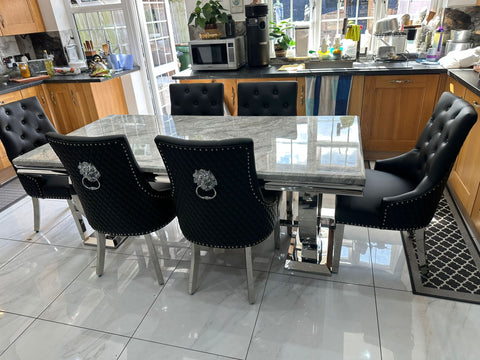 Grey Ariana With Black Majestic LK Leather Chairs