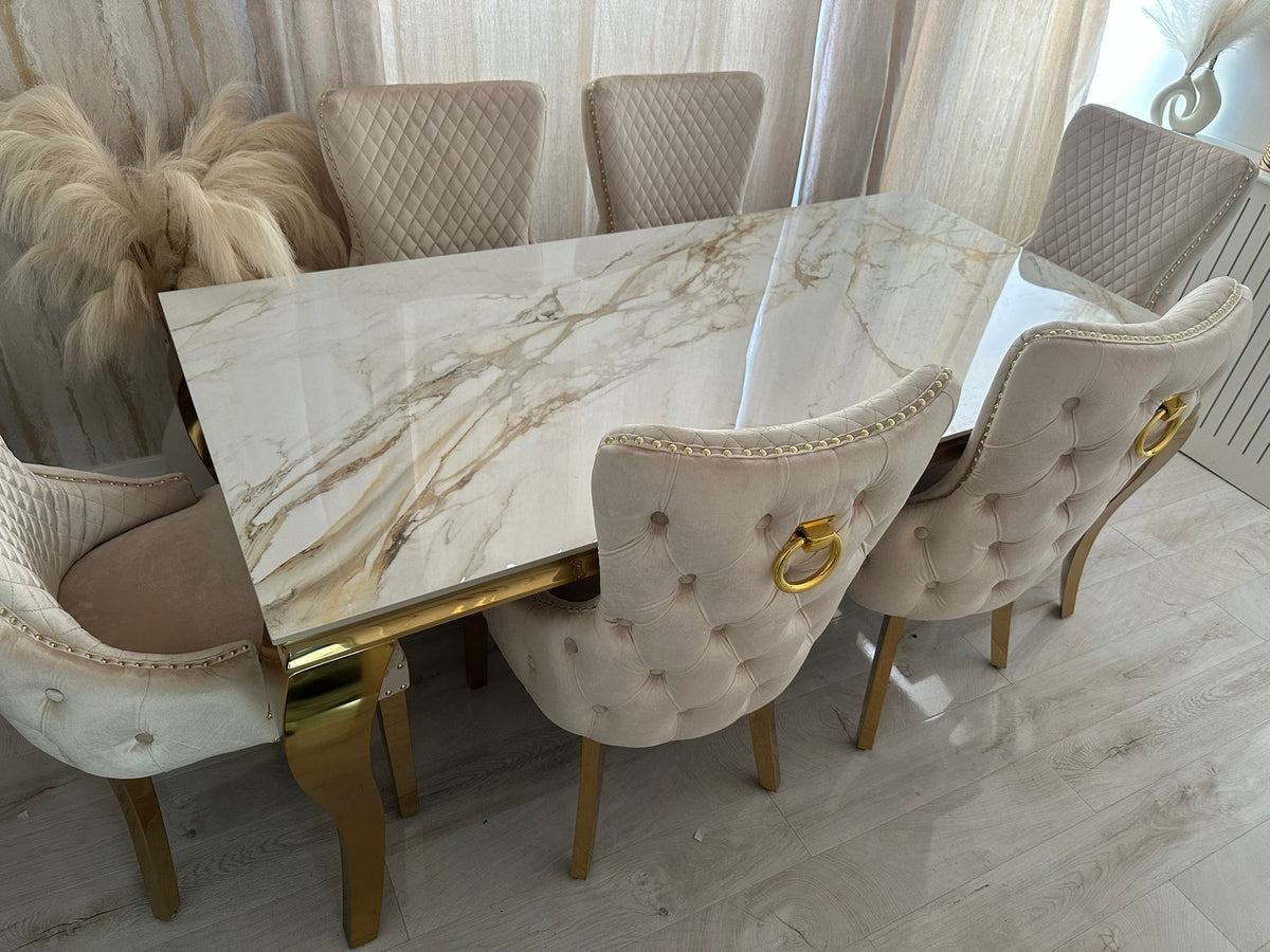 Kata Gold Louis With Victoria Cream Gold Ring Knocker Chairs