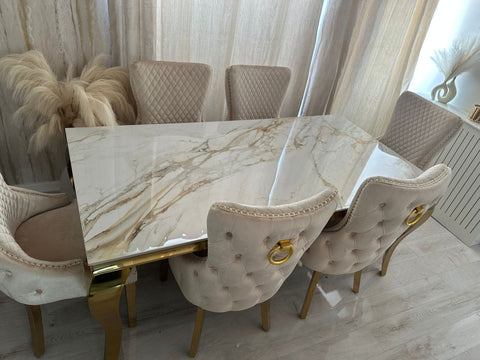 Kata Gold Louis With Victoria Cream Gold Ring Knocker Chairs