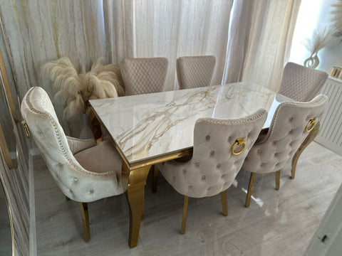 Kata Gold Louis With Victoria Cream Gold Ring Knocker Chairs