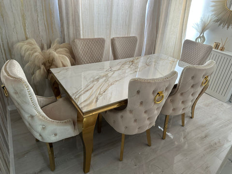 Kata Gold Louis With Victoria Cream Gold Ring Knocker Chairs