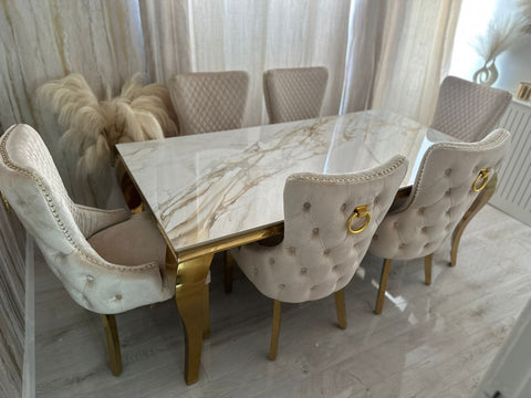 Kata Gold Louis With Victoria Cream Gold Ring Knocker Chairs