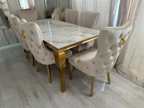 Kata Gold Louis With Victoria Cream Gold Ring Knocker Chairs