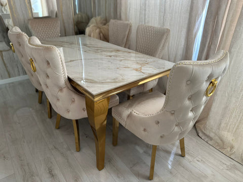 Kata Gold Louis With Victoria Cream Gold Ring Knocker Chairs