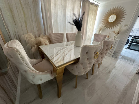 Kata Gold Louis With Victoria Cream Gold Ring Knocker Chairs