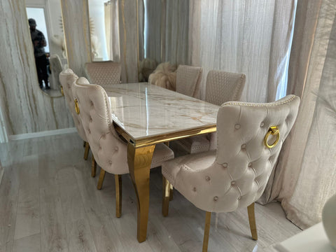 Kata Gold Louis With Victoria Cream Gold Ring Knocker Chairs