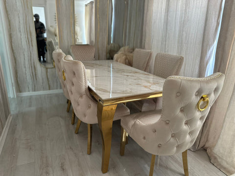 Kata Gold Louis With Victoria Cream Gold Ring Knocker Chairs