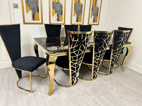 Black Gold Louis Gold With Black Gold Vienna Chairs