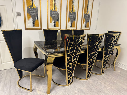 Black Gold Louis Gold With Black Gold Vienna Chairs