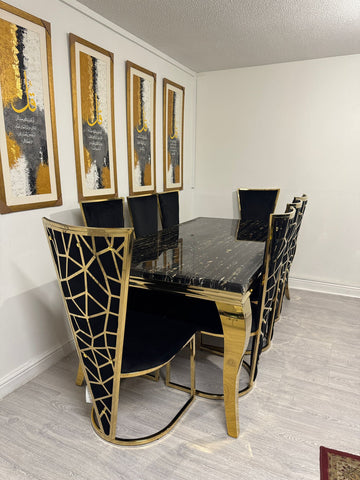 Black Gold Louis Gold With Black Gold Vienna Chairs