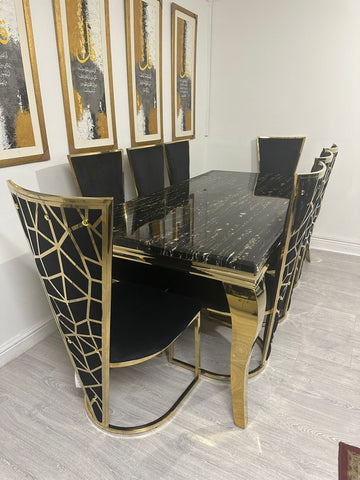 Black Gold Louis Gold With Black Gold Vienna Chairs