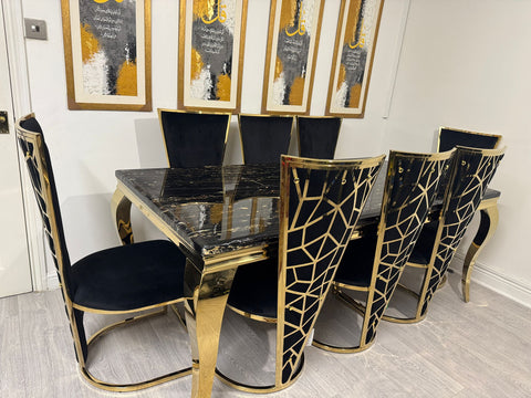 Black Gold Louis Gold With Black Gold Vienna Chairs