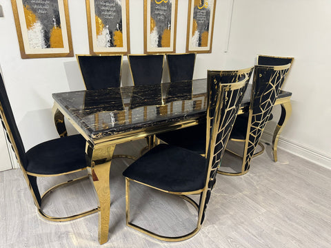 Black Gold Louis Gold With Black Gold Vienna Chairs