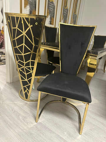 Black Gold Louis Gold With Black Gold Vienna Chairs