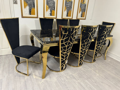 Black Gold Louis Gold With Black Gold Vienna Chairs