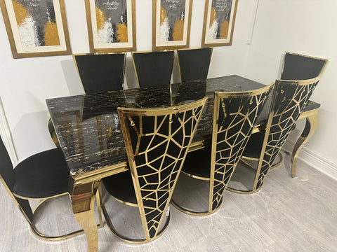 Black Gold Louis Gold With Black Gold Vienna Chairs