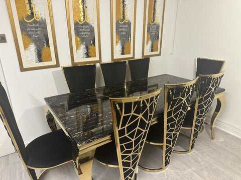 Black Gold Louis Gold With Black Gold Vienna Chairs