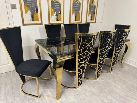 Black Gold Louis Gold With Black Gold Vienna Chairs