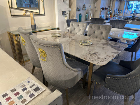 Pandora Lucein Dining Table With Light Grey Majestic Chairs
