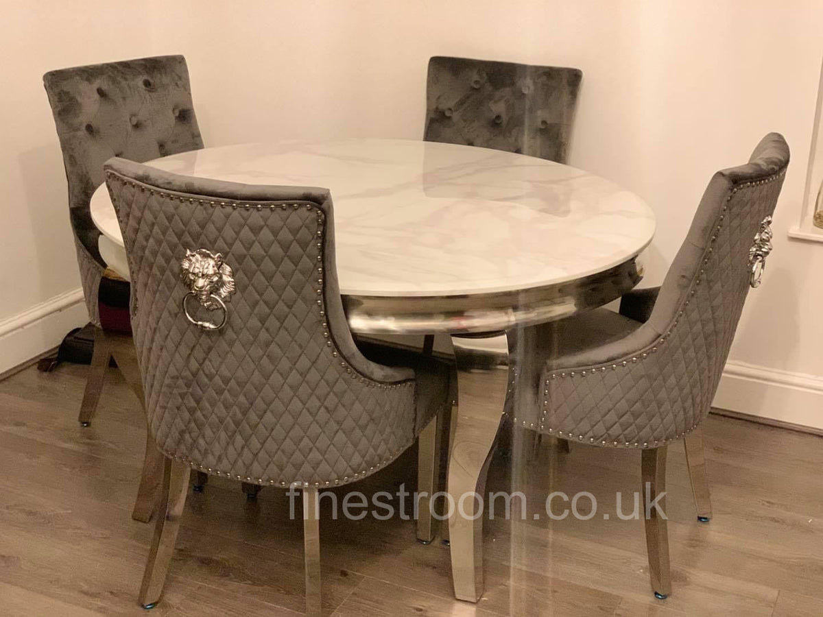 1.3M Round White Louis with Dark Grey Majestic