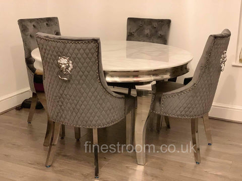 1.3M Round White Louis with Dark Grey Majestic
