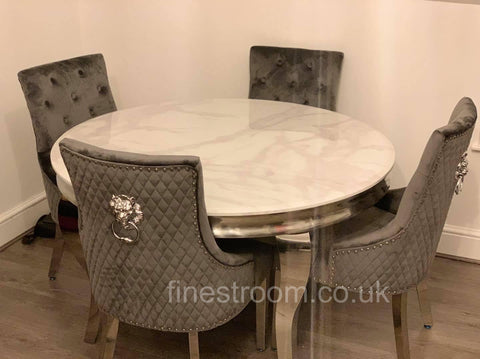 1.3M Round White Louis with Dark Grey Majestic