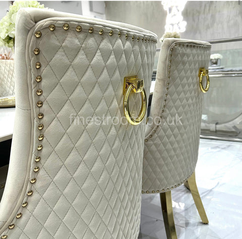 White Sorrento Dining Table With Majestic Chairs
