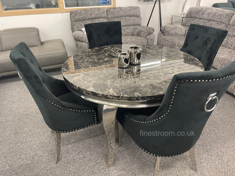 1.3m Round Black Louis with Black Valencia