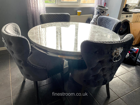 1.3m Round Grey Louis with Dark Grey Valentino