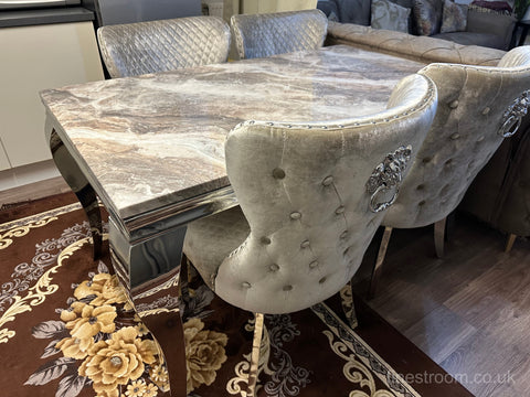 Beige Louis Dining Table With Beige Shimmer Valentino