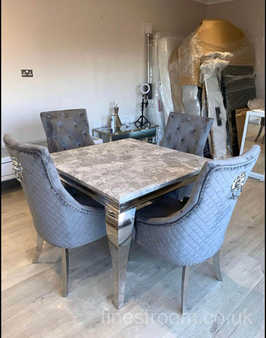 1M Grey Louis with Dark Grey Majestic Chairs