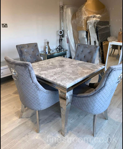 1M Grey Louis with Dark Grey Majestic Chairs