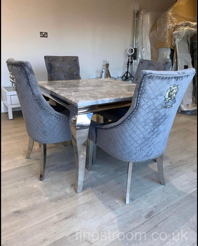 1M Grey Louis with Dark Grey Majestic Chairs
