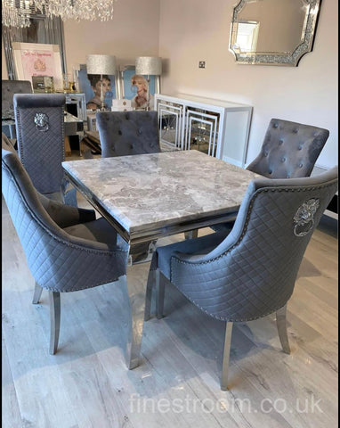 1M Grey Louis with Dark Grey Majestic Chairs