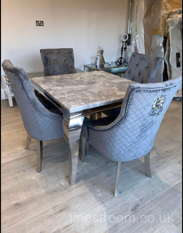 1M Grey Louis with Dark Grey Majestic Chairs